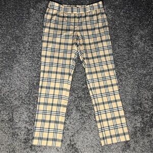 Amanda & Chelsea Plaid Ankle Pants in Beige and Black